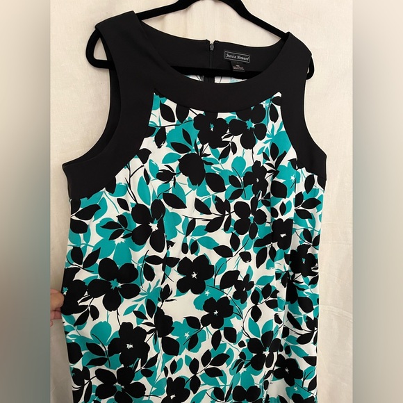Jessica Howard Dress - Floral Print - Teal, Black and White - size 18W - Picture 5 of 15